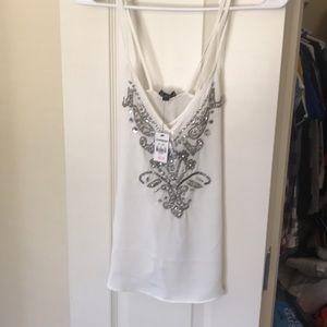 Express Sequin white top